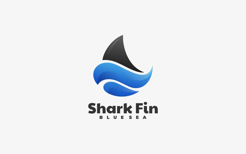 Estilo de logotipo gradiente de barbatana de tubarão