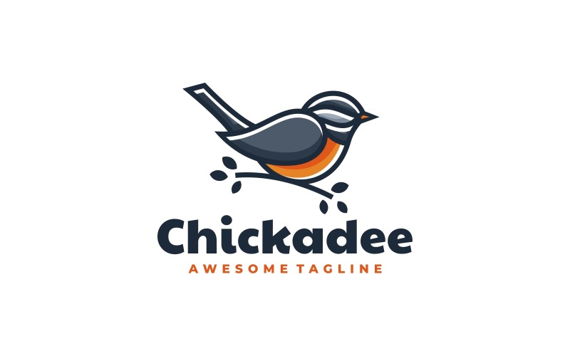 Logo della mascotte semplice dell'uccello della cinciarella
