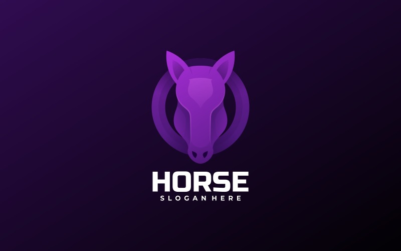 Logotipo de gradiente de círculo de cavalo
