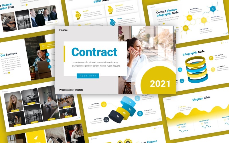Plantilla de PowerPoint multipropósito de financiación de contratos