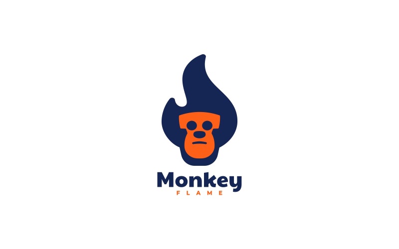 Stile semplice del logo della fiamma della scimmia