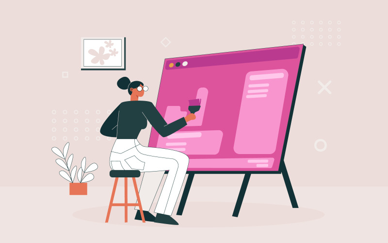 Vector de concepto de ilustración libre de diseñador de interfaz de usuario