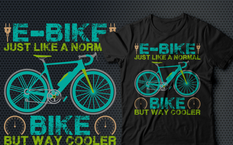 E-cykel precis som en vanlig cykel-T-shirt