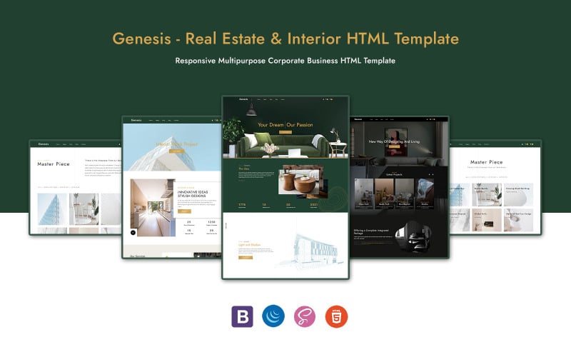 Genesis - 房地产和室内 HTML 模板
