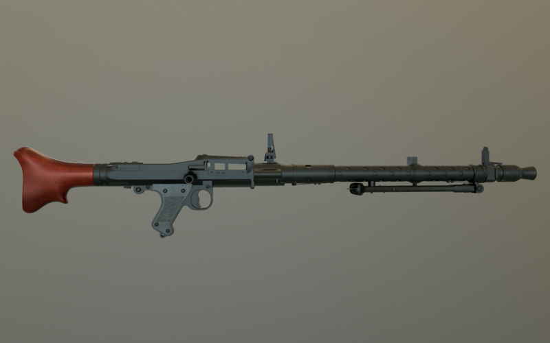 MG34武器军队3D模型