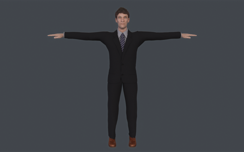 Old Classic Man Low Poly 3D模型