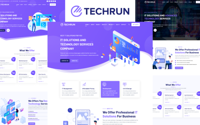 Techrun - Modello HTML5 per soluzioni e tecnologie IT