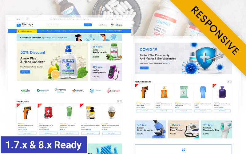 Tema responsivo da loja de remédios farmacêuticos Prestashop