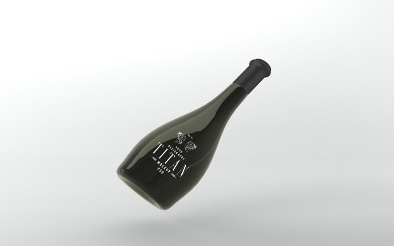 3D Render de botella Titan Mockup aislado sobre un fondo blanco.