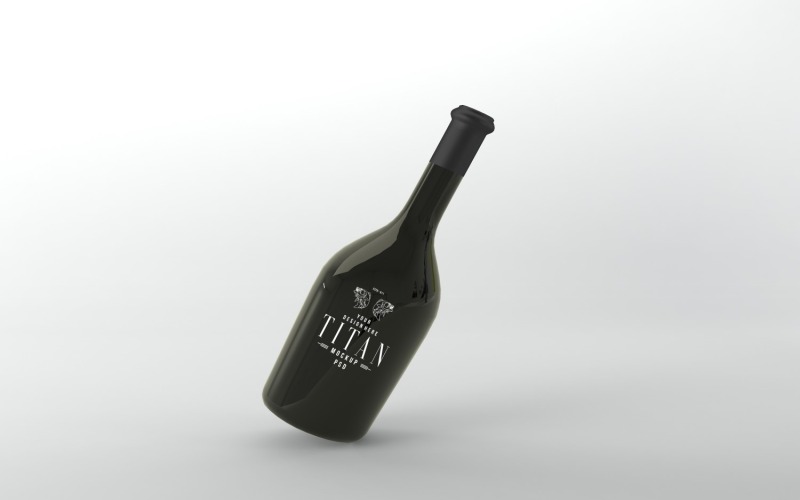 3d render of a black long bottle Mockup isolated on white background ...