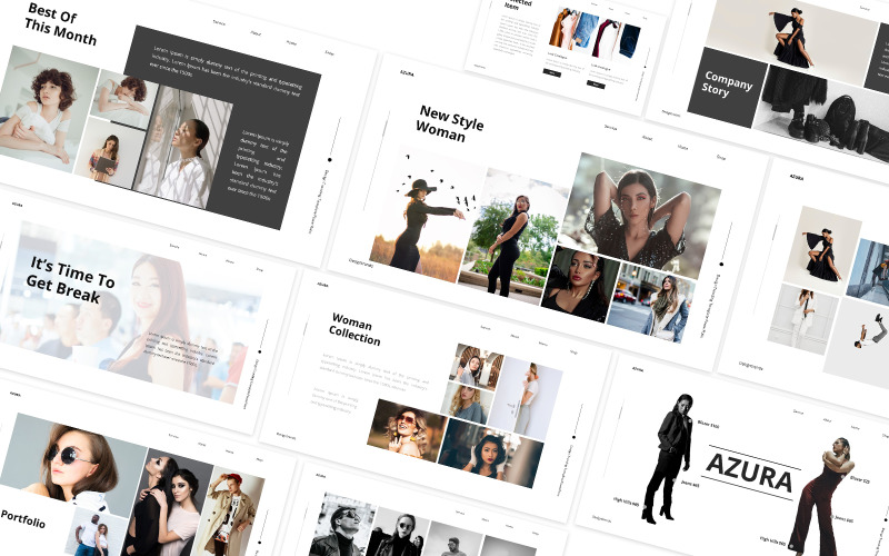 Modello per diapositive di Google di Azura Look Book