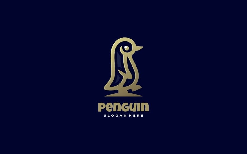 Pingwin Luxury Line Art Logo