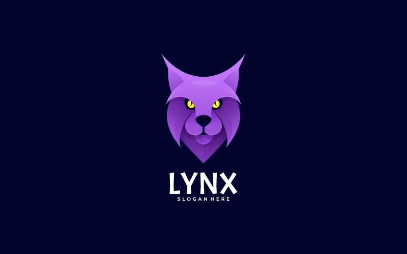 Stile del logo a gradiente della testa di lince