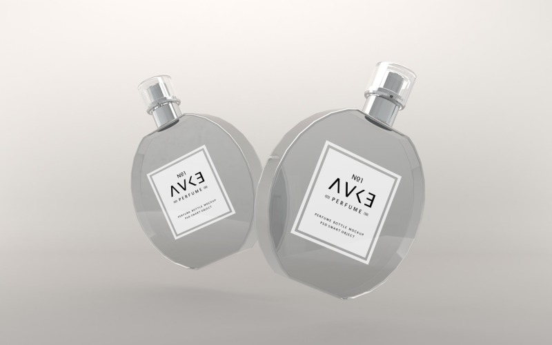 3D vykreslování parfému Dvě láhve izolovaných na bílém pozadí