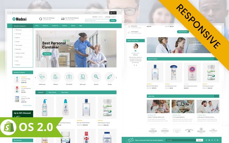 Medexi - Shopify 2.0 Responsive Theme für das medizinische Geschäft
