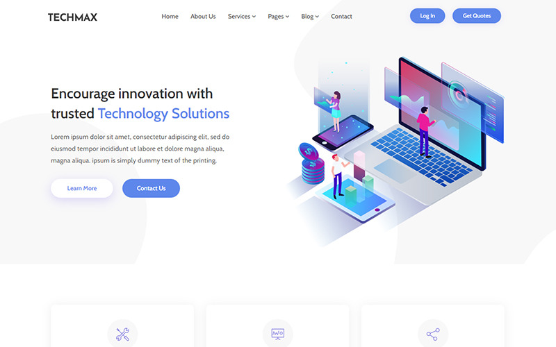 Techmax - шаблон веб-сайта ИТ-решений и технологий