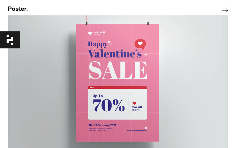 Valentine prodej moderní plakát šablona