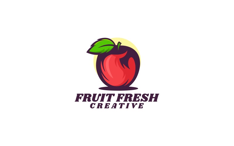 Style de logo simple de fruits frais