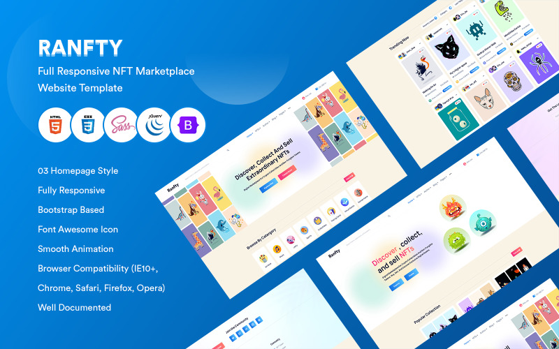 Ranfty - HTML-шаблон NFT Marketplace
