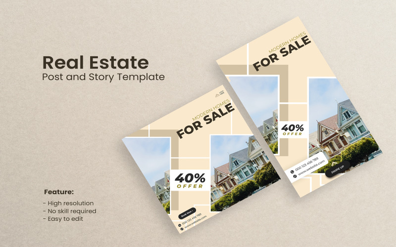 Real Estate Social Media Post and Story Template