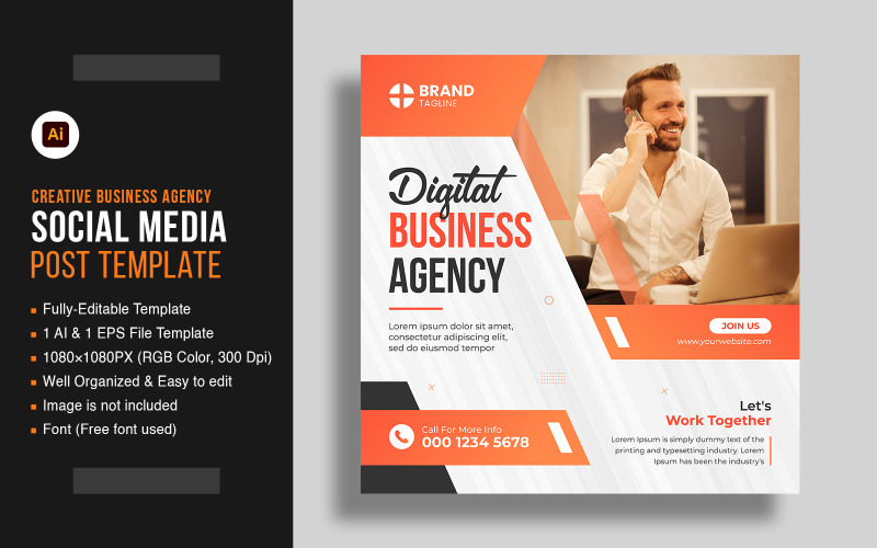 Digital Marketing Agency Social Media Post And Instagram Post Web Banner Template