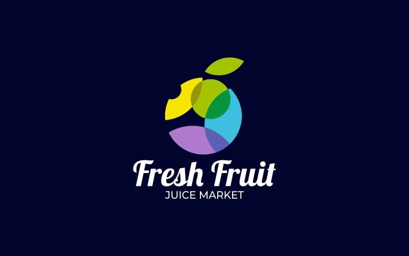Frisches Obst bunte Logo-Stil