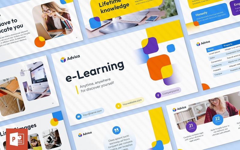 PowerPoint de apresentação de e-learning