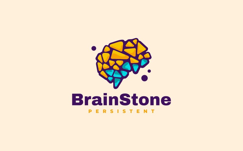 Stile del logo semplice della pietra del cervello