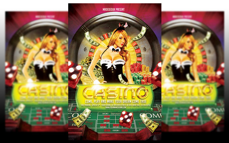 Modelo de Folheto de Cassino e Pôquer