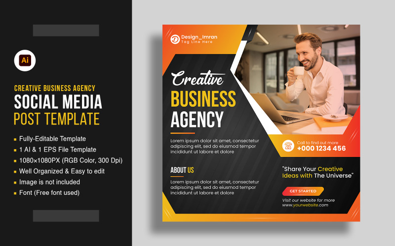 Agenzia di marketing digitale Social Media Post e Instagram Post Web Banner Design