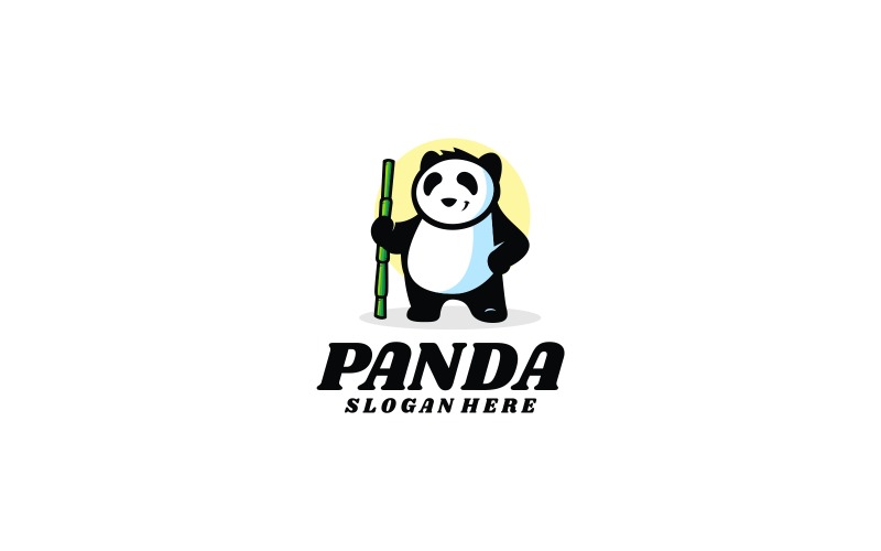 Diseño de logotipo de mascota simple de Panda