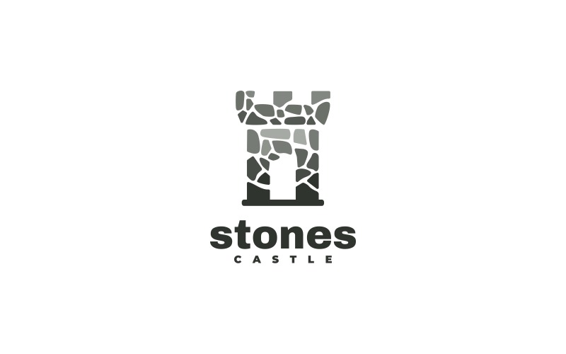 Kamienny zamek w stylu prostego logo