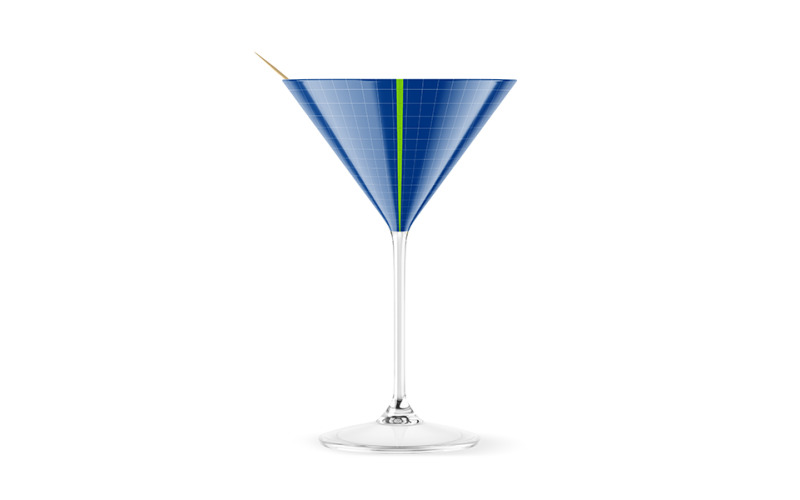 Martini-Glas mit Oliven-Mockup