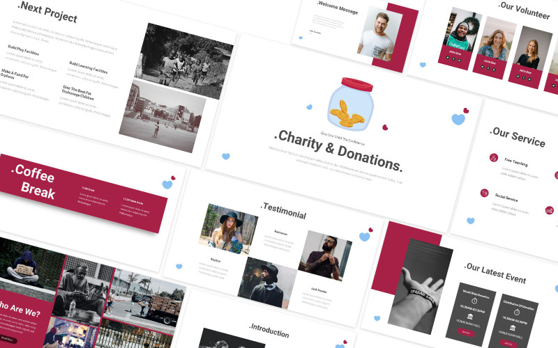 Modello PowerPoint di beneficenza e donazioni