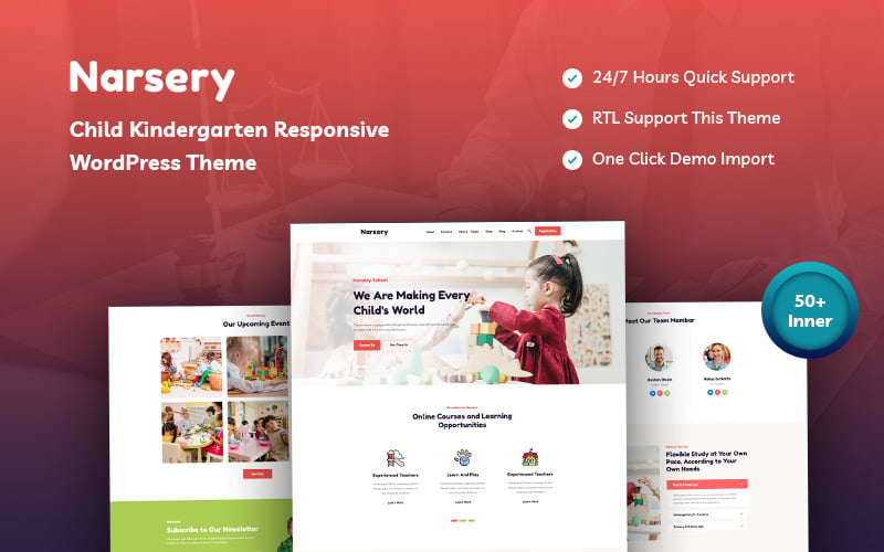 Narsery - Thème WordPress réactif pour la maternelle