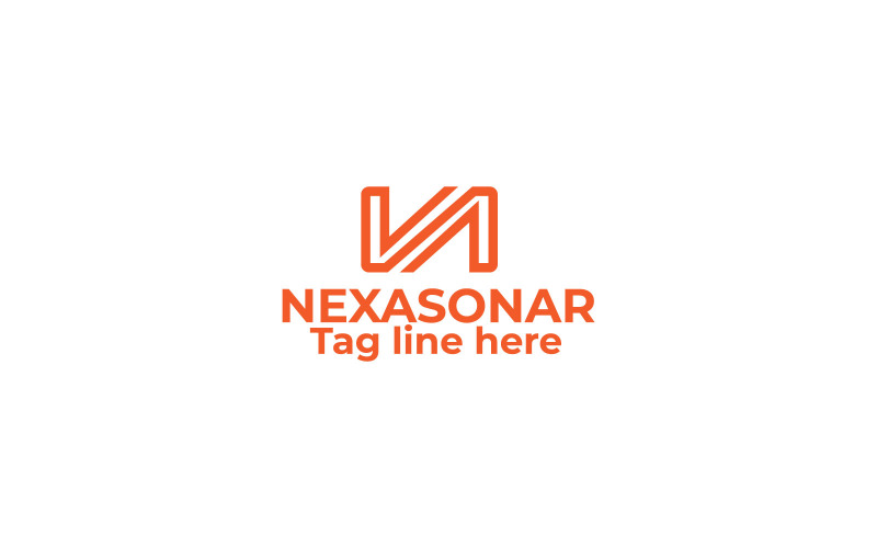 Nexasonar N 极简主义字母标志设计模板
