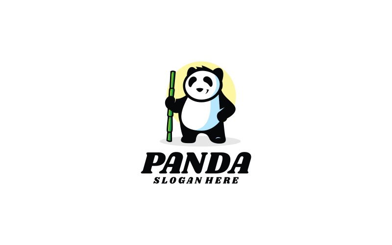 Panda-einfaches Maskottchen-Logo-Design