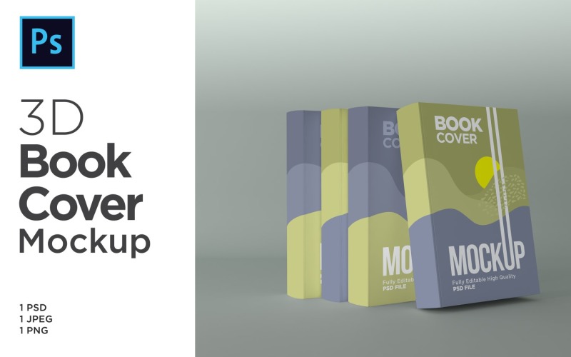 Fyra böcker täcker Mockup 3d-rendering Illustration