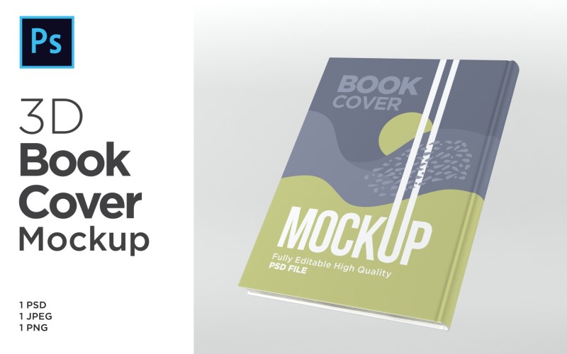 Hardcover Book Mockup 3d Rendering Illustration
