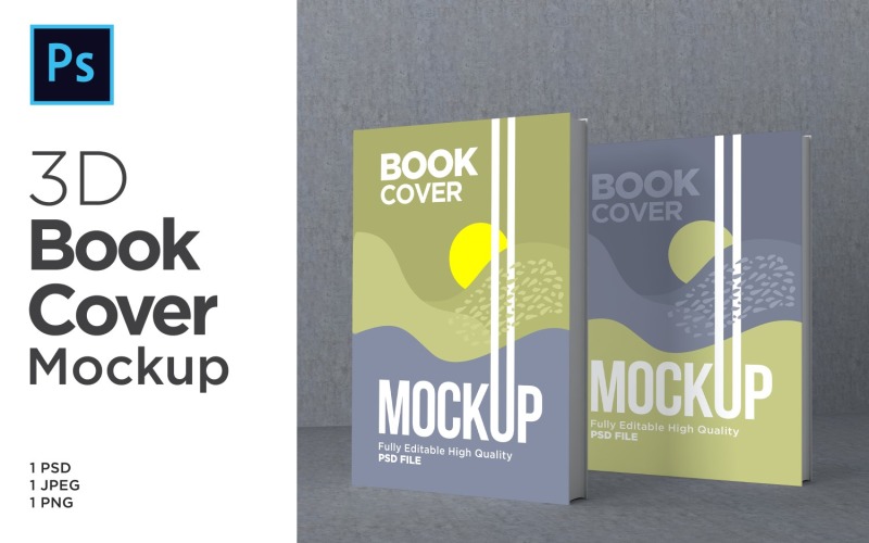 Two Book Cover Mockup 3d Rendering Illustration