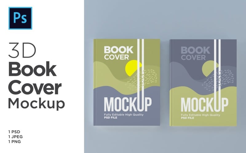 Two Books Cover Mockup 3d Illustration Template