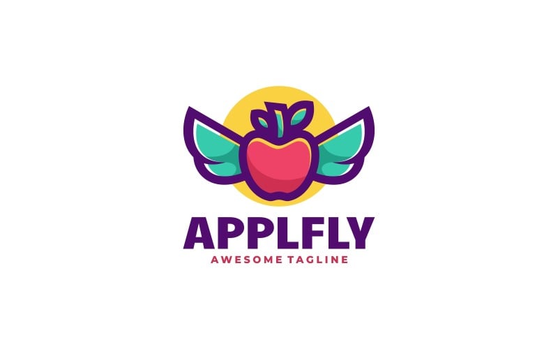 Apple Fly Simple Logo Style