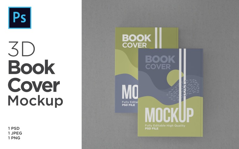 Mockup di copertina di due libri di rendering