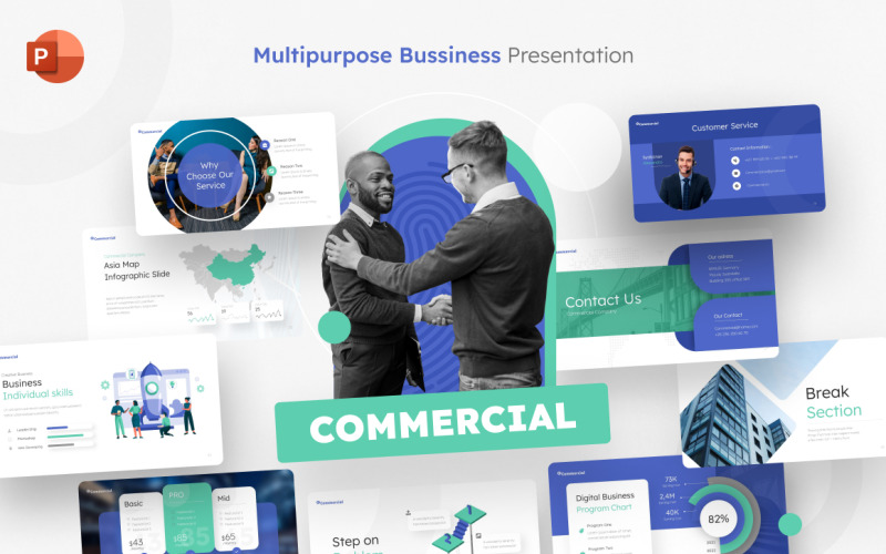 Plantilla de PowerPoint profesional multipropósito comercial