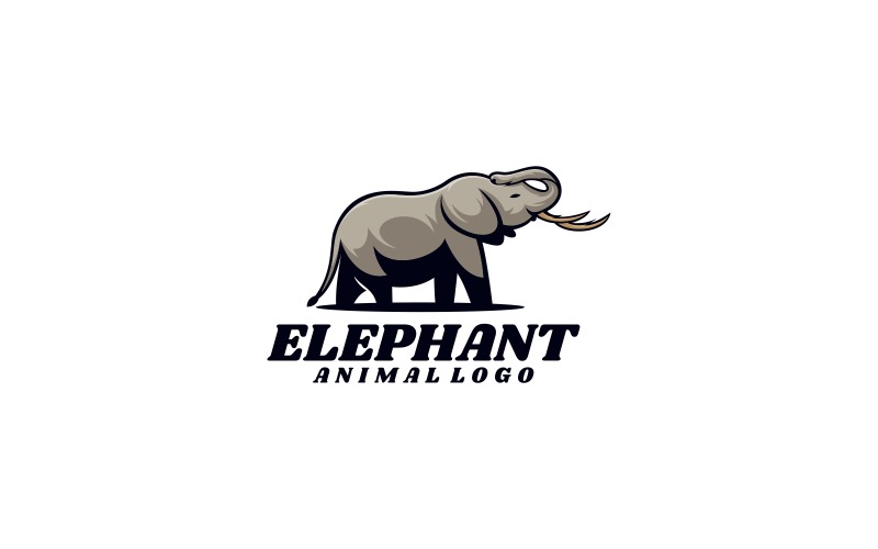 Стиль логотипа талисмана слона