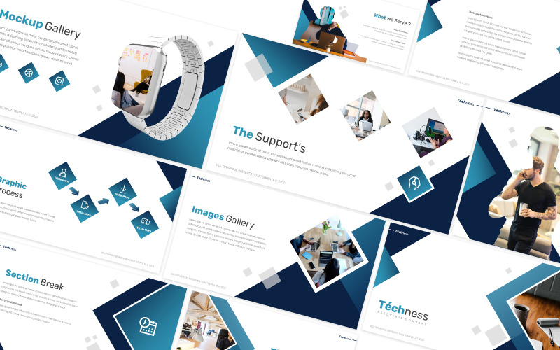 Techness Mehrzweck-Powerpoint-Vorlage - TemplateMonster