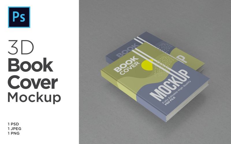 Twee rendering 3D-boeken Cover Mockup