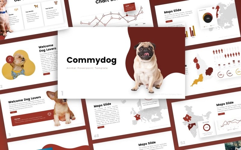 Commydog - Multifunctionele Sjablonen PowerPoint presentatie