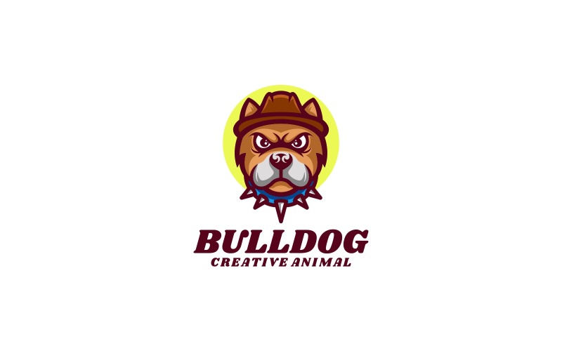 Estilo de logotipo simple de Bulldog