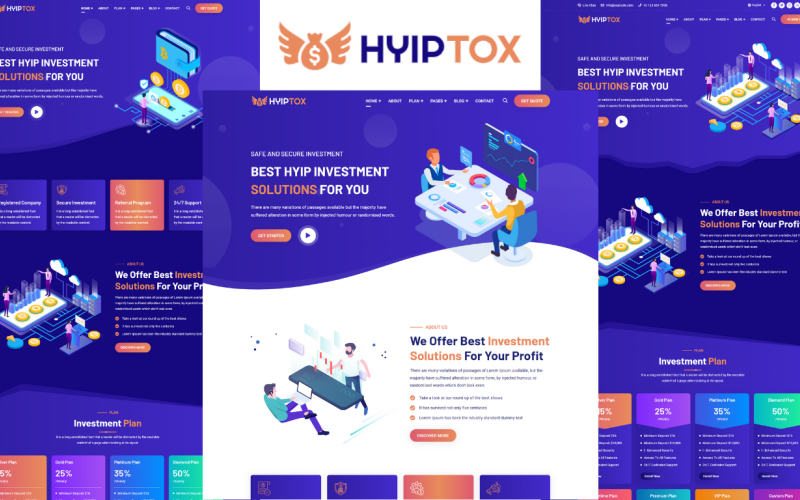 Hyiptox - HTML5-sjabloon voor Hyip-investering